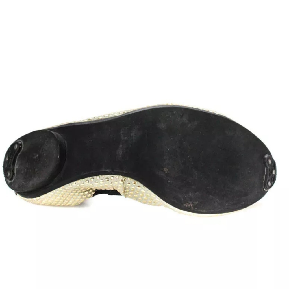 REISS SLIP ON BALLET FLATS BEIGE GOLD SUEDE shoes - Picture 4 of 5